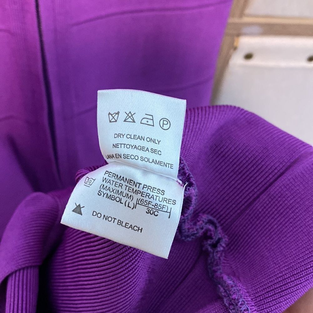 Herve Leger Purple Bandage Mini Dress - Picture 10 of 12